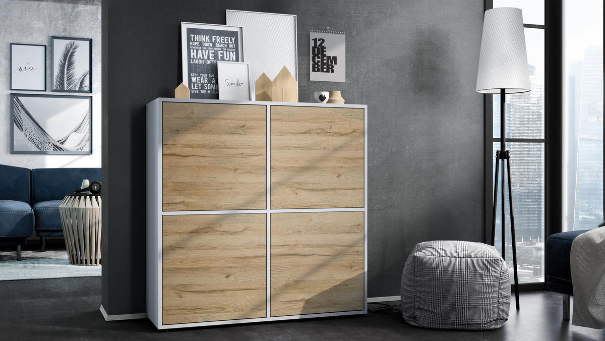 HIGHBOARD Cuba Türen in Eiche Natur - Eichefarben, Holzwerkstoff (104/105.5/35.5cm) - Vladon