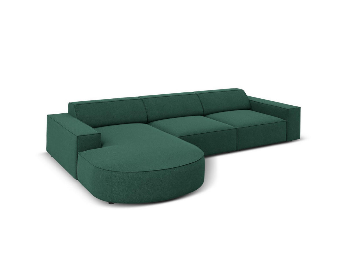 ECKSOFA links Jodie aus strukturiertem Stoff grün 4 Sitzplätze - Grün, Textil (166/284cm) - Micadoni