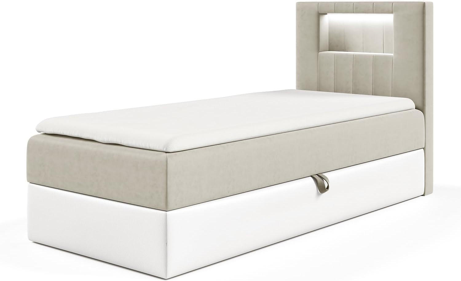 KINDERBETT GARETH 1 - Beige/Weiß, Holzwerkstoff (92/212cm) - Meblini