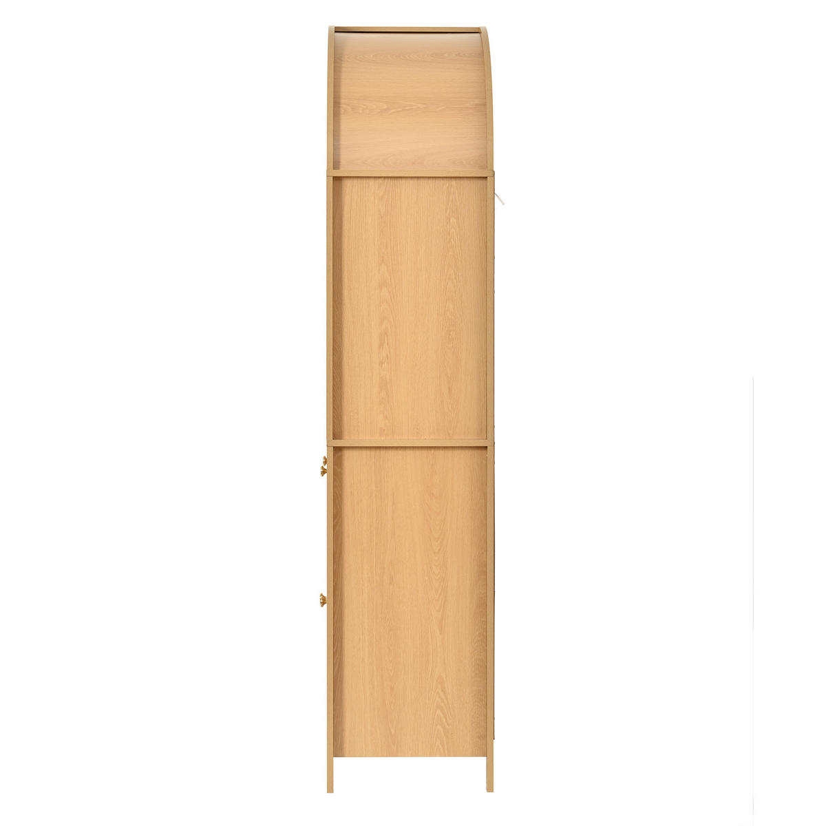 VYSOKÁ SKŘÍŇ S obloukovým vrchem, zásuvkou a policemi ve dveřích - přírodní, kompozitní dřevo (76/180/40cm) - Urban Meuble