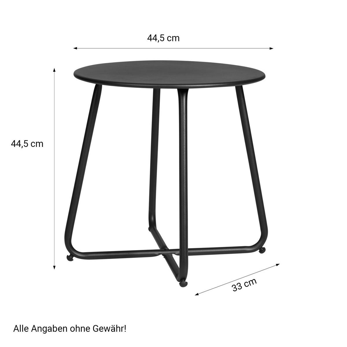 BEISTELLTISCH rund Metall Schwarz - Schwarz, Metall (45/44/45cm) - Homestyle4u