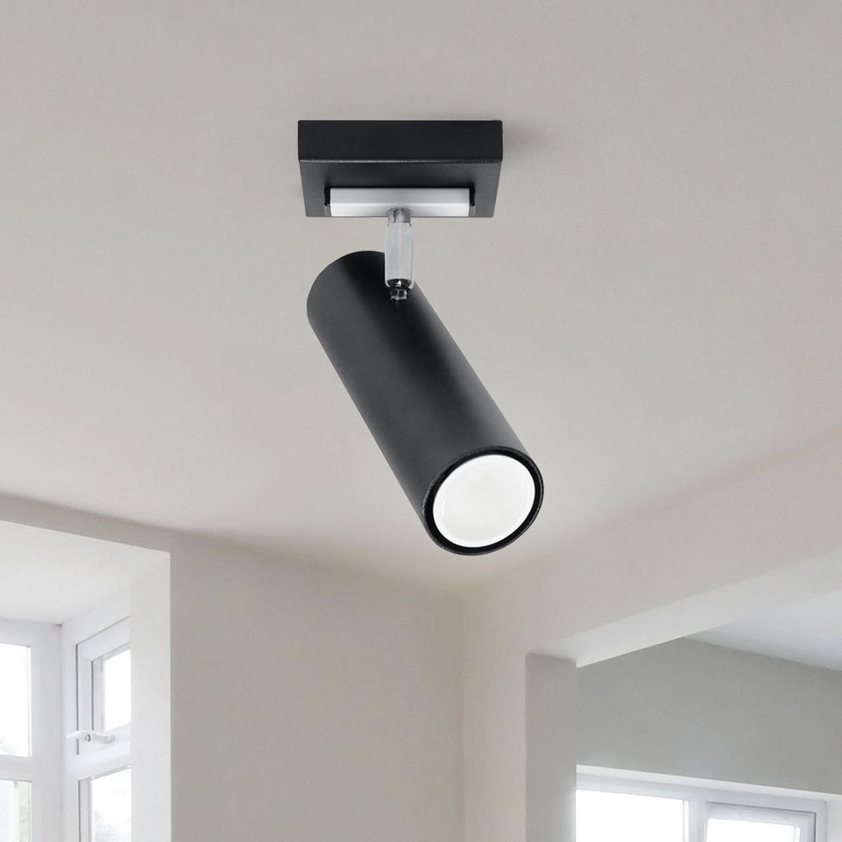 DECKENLEUCHTE Stahl Schwarz Spot - Schwarz, Metall (18/18/20cm)