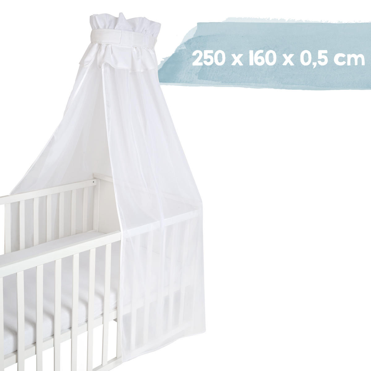BETTHIMMEL weiß - Weiß, Textil (250/160/0.5cm) - Roba