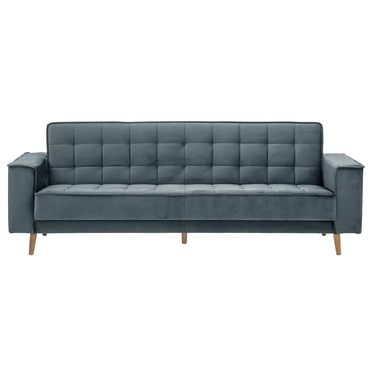 SOFA 3-Sitzer mit Bettfunktion Kavindra Samtvelours azur - Aubergine, Kunststoff (78/84/240cm) - 58aufmkessel