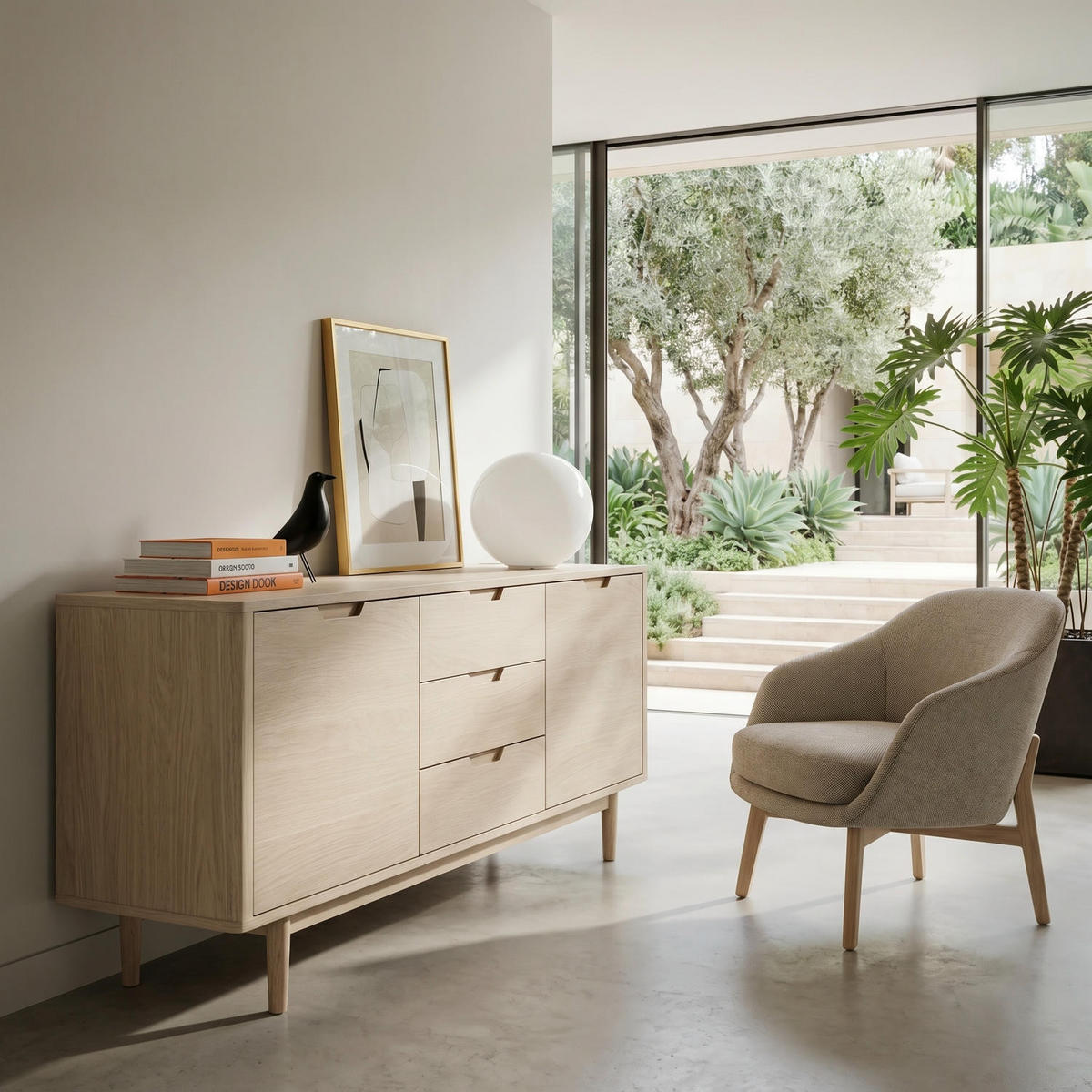 SIDEBOARD Eiche bianco - Eiche Bianco/Eichefarben, Holz/Holzwerkstoff (160/80/45cm) - Furnhouse
