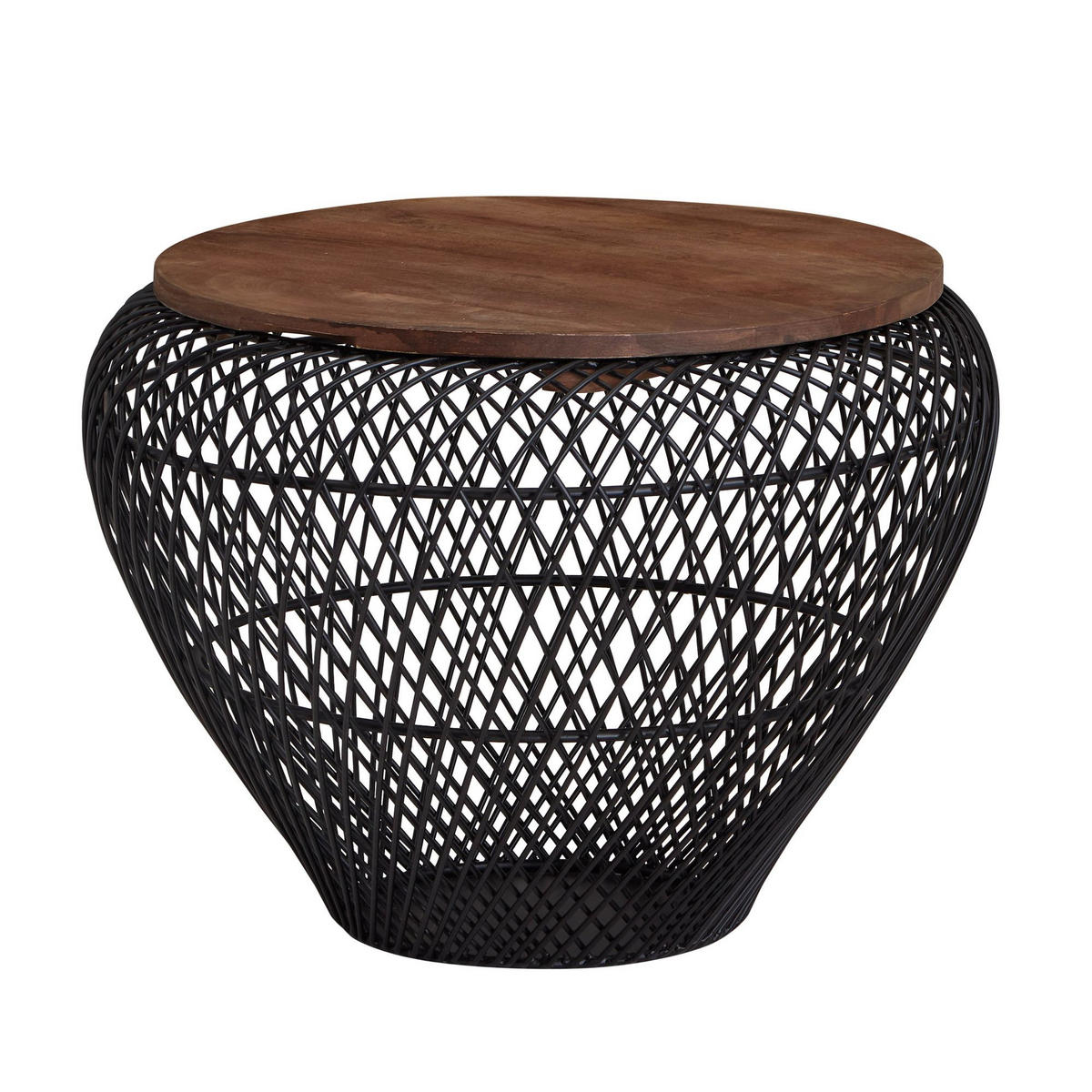 COUCHTISCH rund BUKLA Mangoholz tisch - Braun, Holz (60/60/45cm) - tinkaro