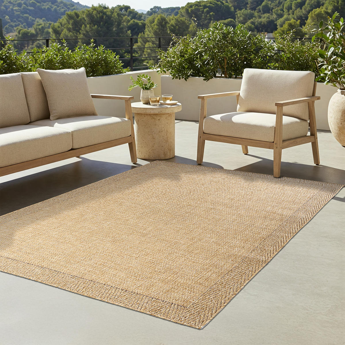 TEPPICH YUCANA Beige Outdoor Flachgewebe 200/300 cm - Beige, Textil (200/300cm) - Tapiso