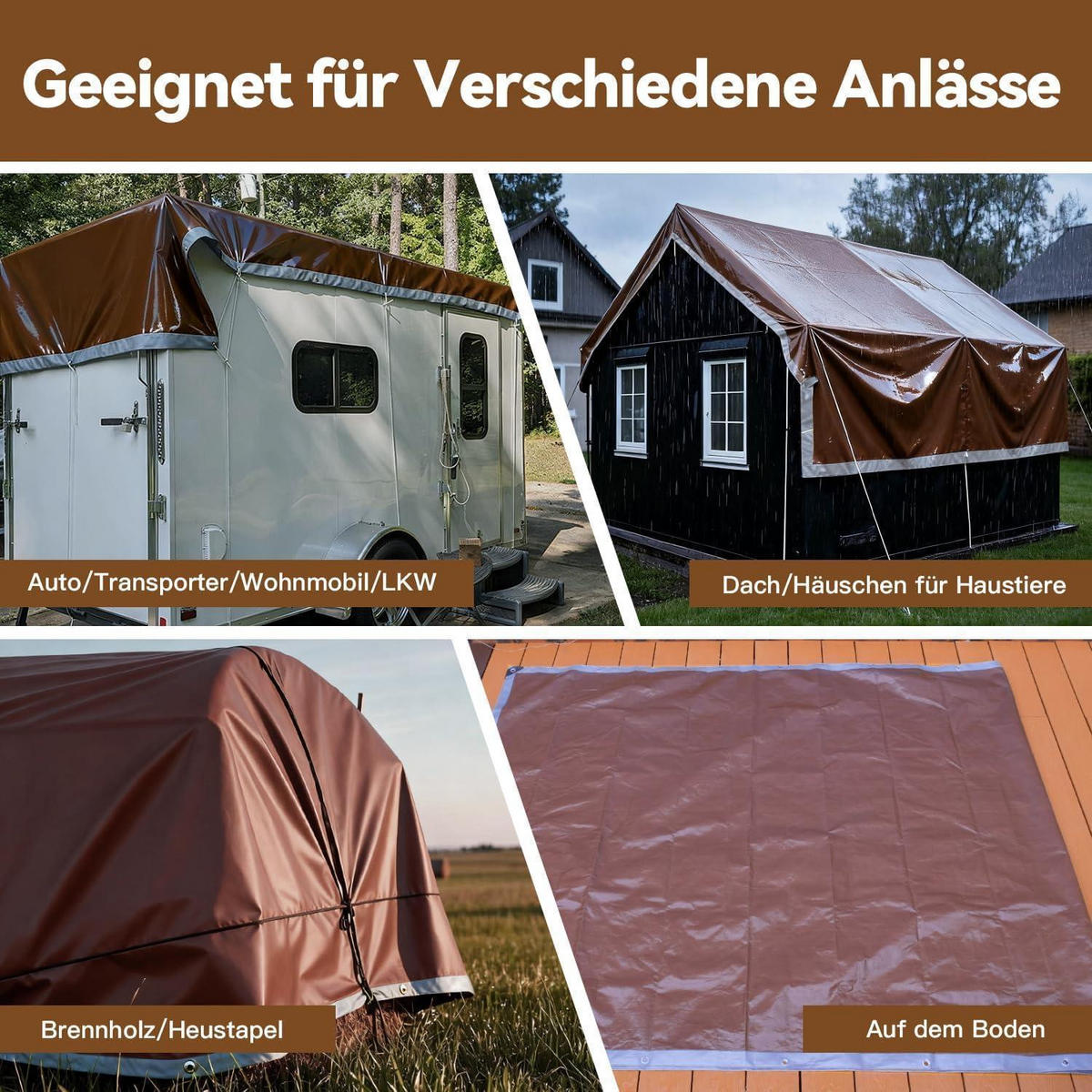 ABDECKPLANE 6 x 8 m wasserdicht 150g/m² UV-stabil - Multicolor, Kunststoff (800/600/1cm)