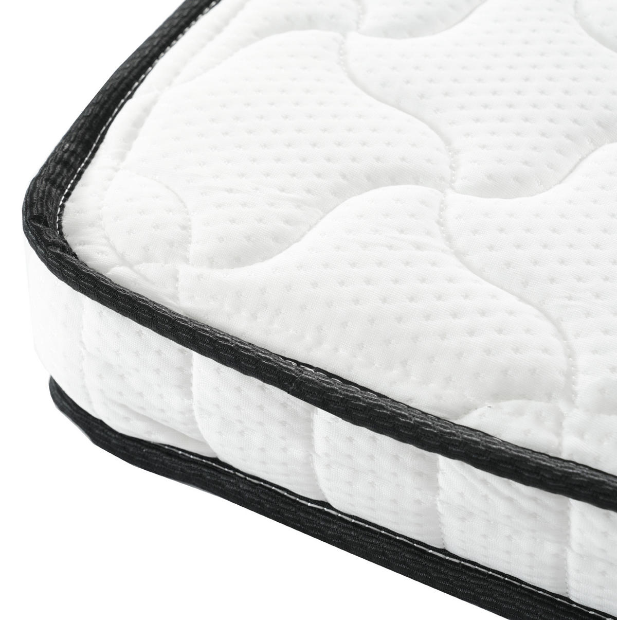 HOCHBETT 90/200 cm aus massivem Kiefernholz mit Stauraum und Ablage mit Matratze - Weiß, Holzwerkstoff (90/200cm) - OKWISH