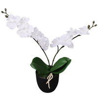 KÜNSTLICHE Orchidee mit Topf 30 cm Weiß - Weiß, Kunststoff (30cm) - furnicato