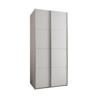 SCHWEBETÜRENSCHRANK 245,5/100/64 2-türig - Silberfarben/Weiß, Holz/Metall (100/245/64cm) - Abiks Möbel