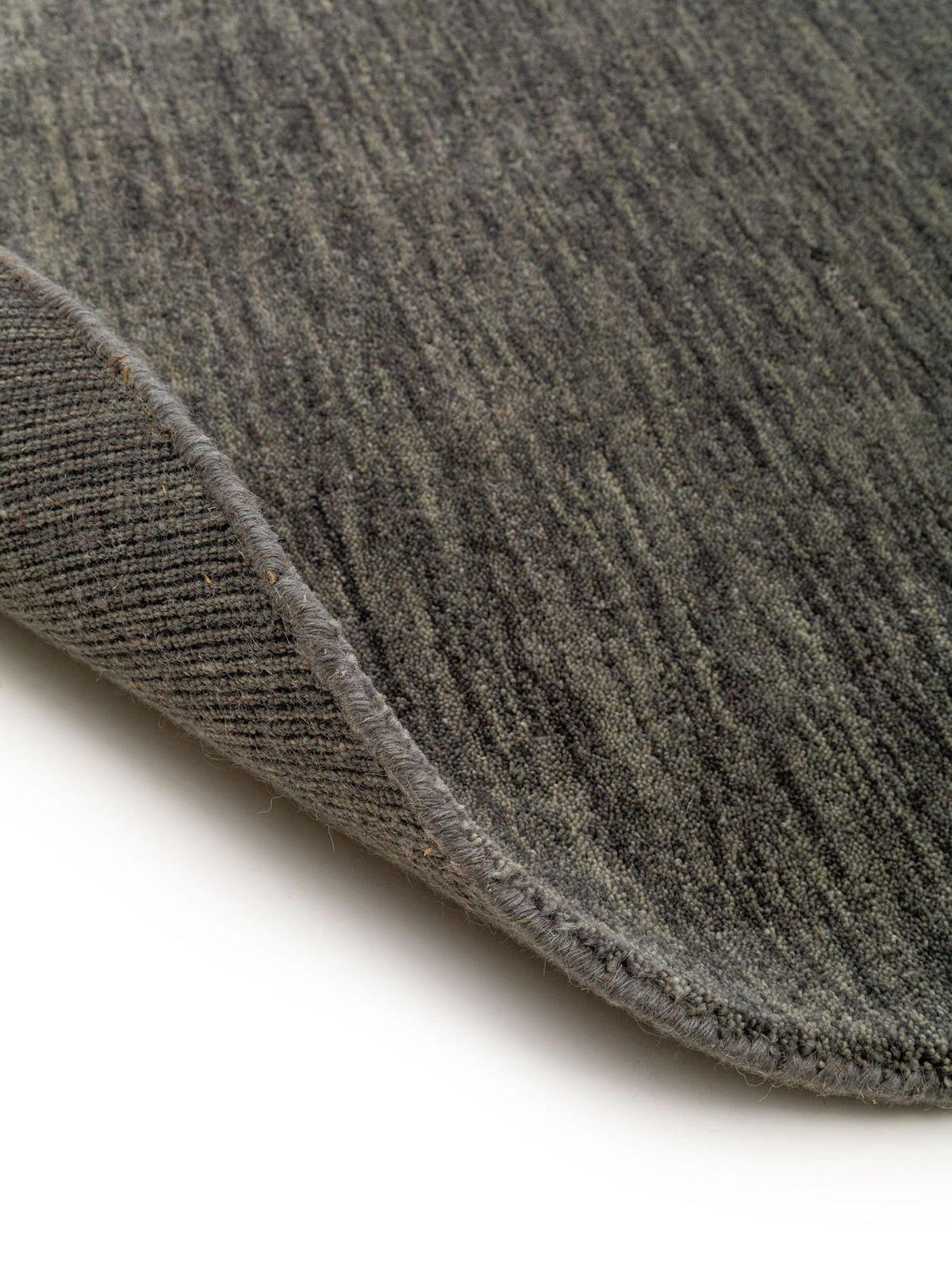 TEPPICH Runder Wolltepich Jamal Grau - Grau, Textil (200/1cm) - KUNSTLOFT