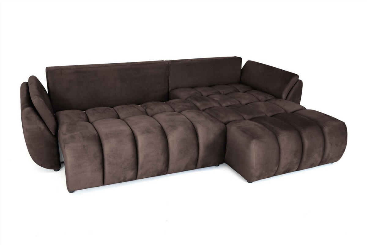 ECKSOFA Collin Mit Schlaffunktion - Braun, Holzwerkstoff/Textil (185/280cm) - Fun Möbel