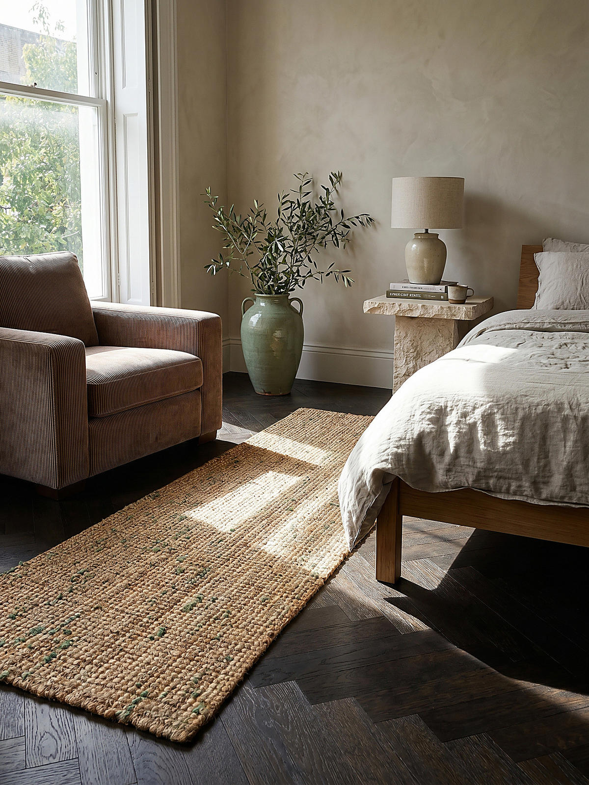 JUTETEPPICH Jute Naturbelassen, Wohnzimmer Natur-Grün Läufer 60x230 - Beige, Textil (230/60cm) - KADIMA DESIGN