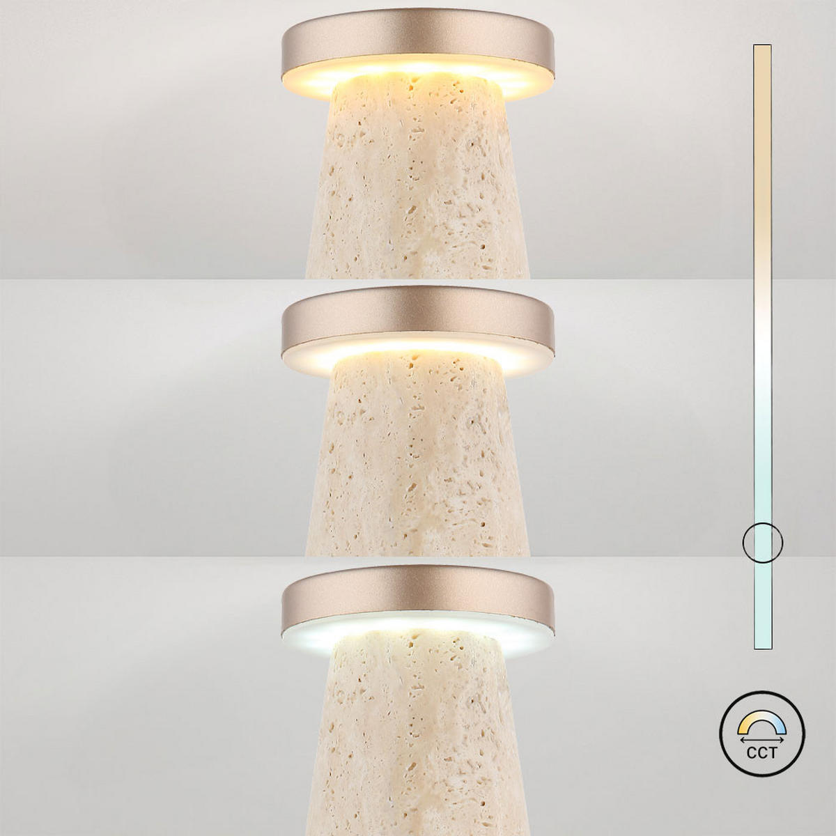 LED TISCHLEUCHTE Travertin Beige - Braun, Metall (9/9/16cm) - Globo Lighting