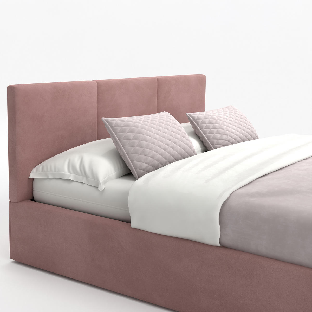 POLSTERBETT mit Stauraum Rosa 120x200cm Kopfteil 88cm - Rosa, Holzwerkstoff/Textil (120/200cm) - Muralo