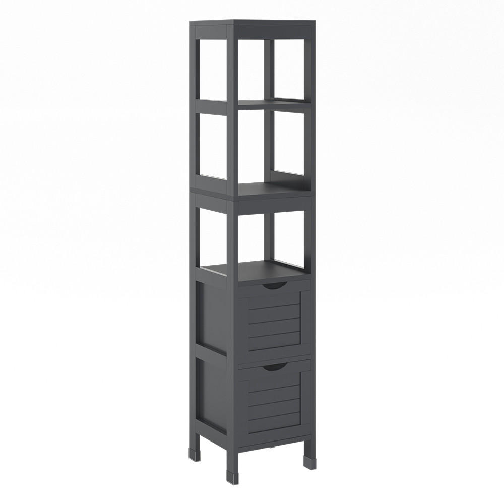 BADSCHRANK Vilda Grau 30 x 144 cm mit 2 Schubladen - Grau, Holzwerkstoff (30/144/30cm) - Vicco