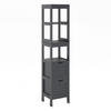 BADSCHRANK Vilda Grau 30 x 144 cm mit 2 Schubladen - Grau, Holzwerkstoff (30/144/30cm) - Vicco