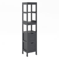 BADSCHRANK Vilda Grau 30 x 144 cm mit 2 Schubladen - Grau, Holzwerkstoff (30/144/30cm) - Vicco