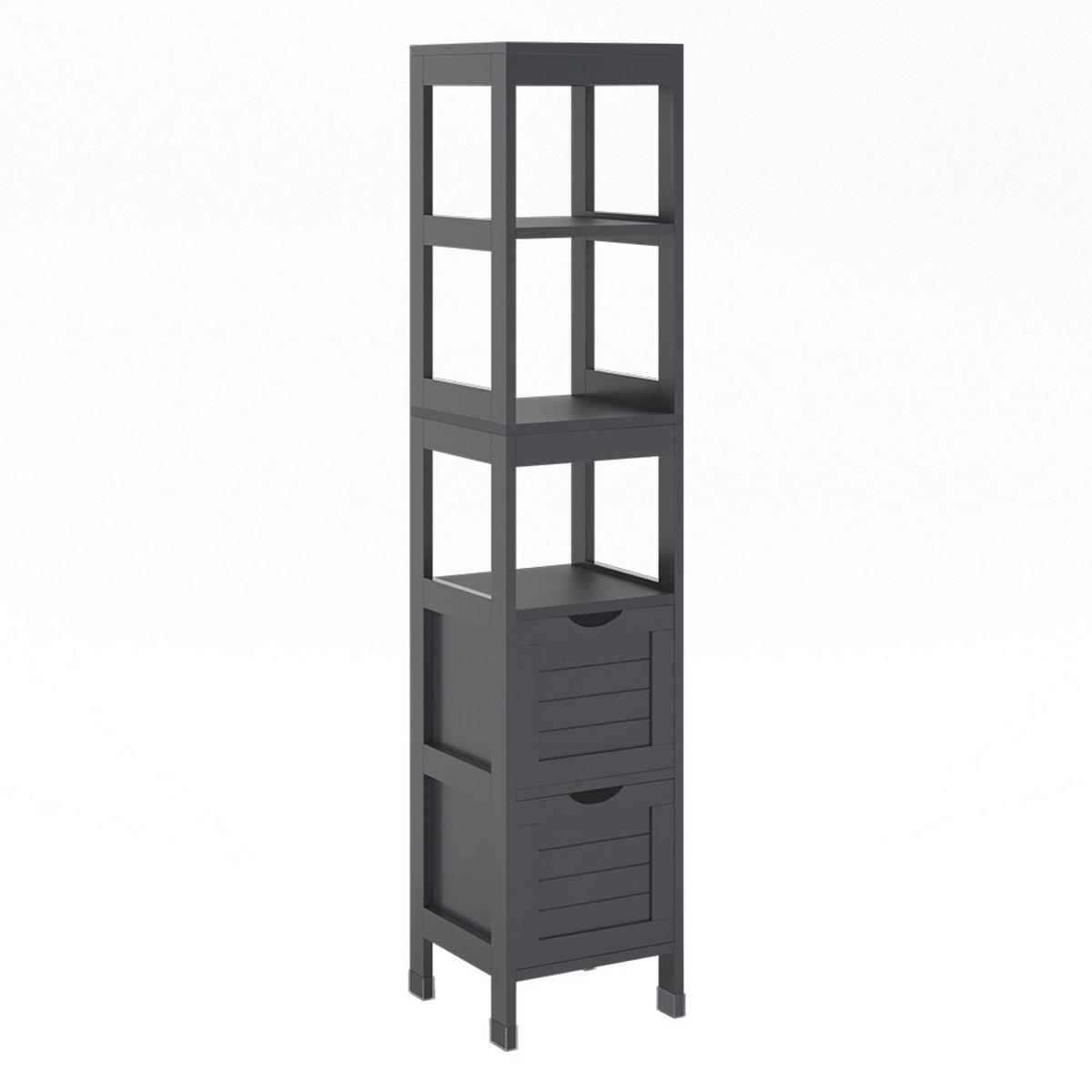 BADSCHRANK Vilda Grau 30 x 144 cm mit 2 Schubladen - Grau, Holzwerkstoff (30/144/30cm) - Vicco