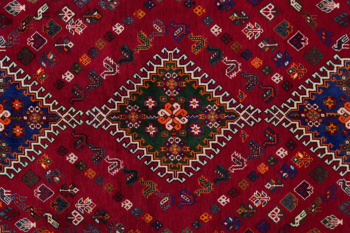 ORIENTTEPPICH handgeknüpft Gashgai Rot, Blau 261/165 cm Schurwolle - Blau/Rot, Textil (165/261cm) - Looma