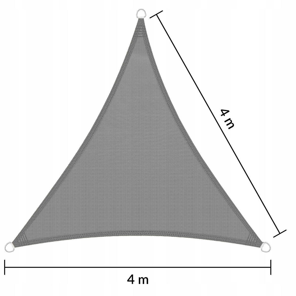 SONNENSEGEL Wasserdicht Dreieckig Grau 4x4m - Grau, Textil (400/400cm) - KRUMAD