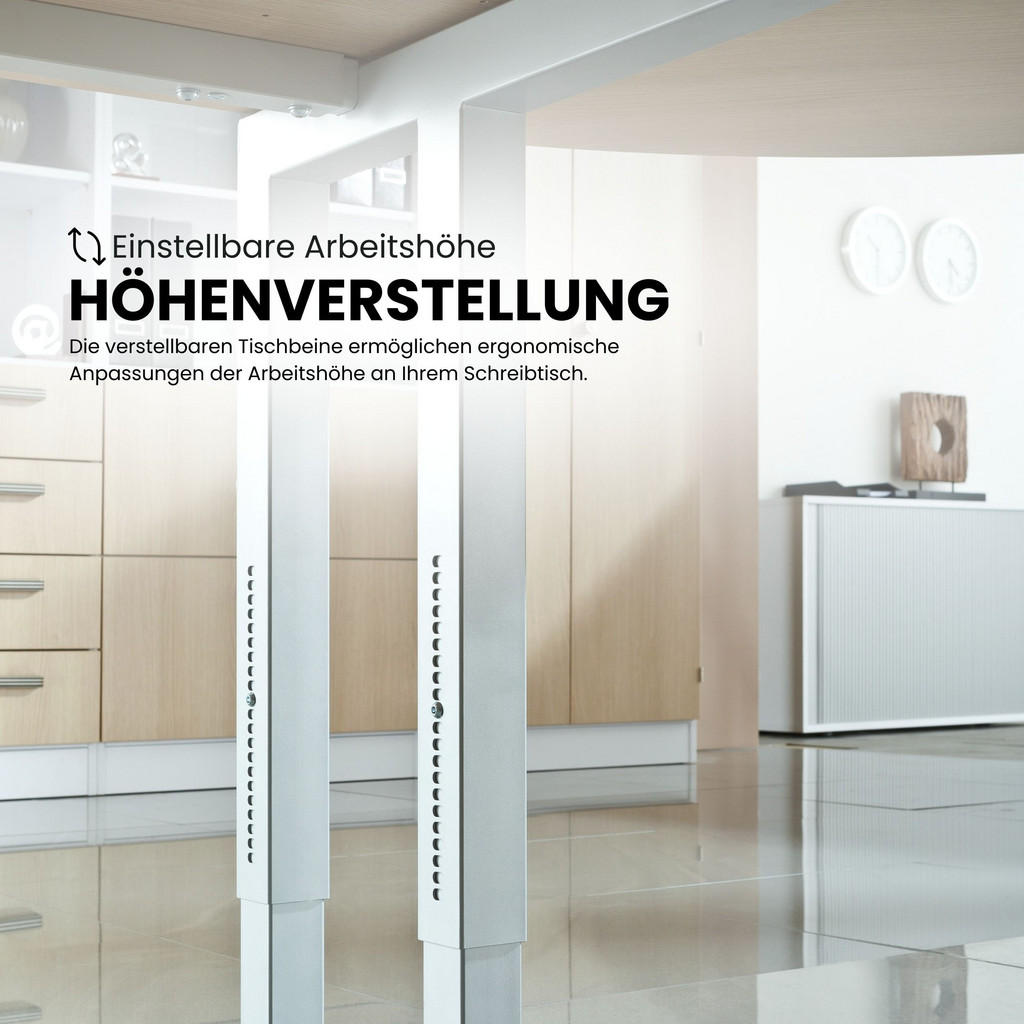 Thumbnail - bümö Schreibtisch, Graphit, Graphit, Holzwerkstoff, Nachbildung, Rechteckig, 160x74x80 cm, FSC Mix, Arbeitszimmer, Schre...