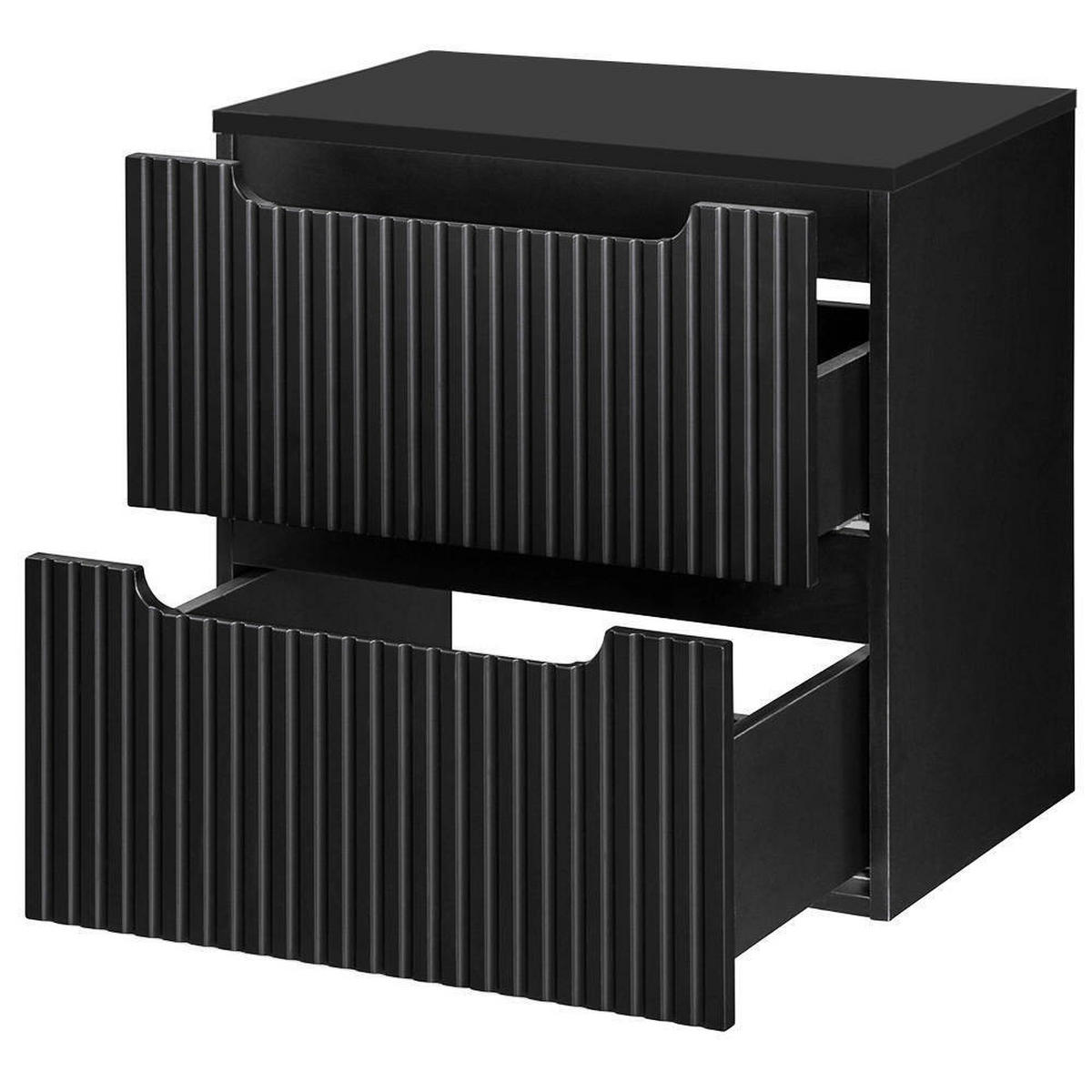 WASCHTISCHUNTERSCHRANK Skelbolu - Schwarz, Holzwerkstoff/Metall (61/60/40cm) - [en.casa]