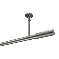 GARDINENSTANGEN-SET Sonette Mavell 100 cm, 1-läufig, 20 mm Ø Edelstahl-Optik - Edelstahlfarben/Silberfarben, Metall (100cm) - INTERDECO