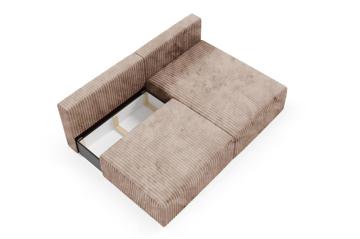 ECKSOFA Natalia Xs - Beige, Holzwerkstoff/Textil (210/149cm) - Fun Möbel