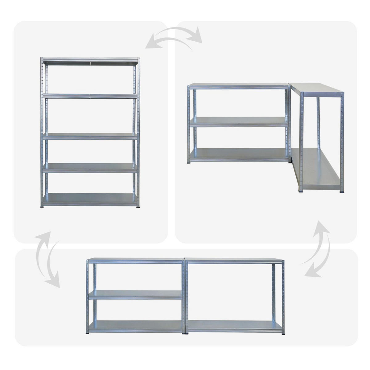 SCHWERLASTREGAL 3er-Set Steel Eagle 180x120x40 cm Fachlast 130kg Verzinkt - Silberfarben, Metall (360/180/40cm) - PROREGAL