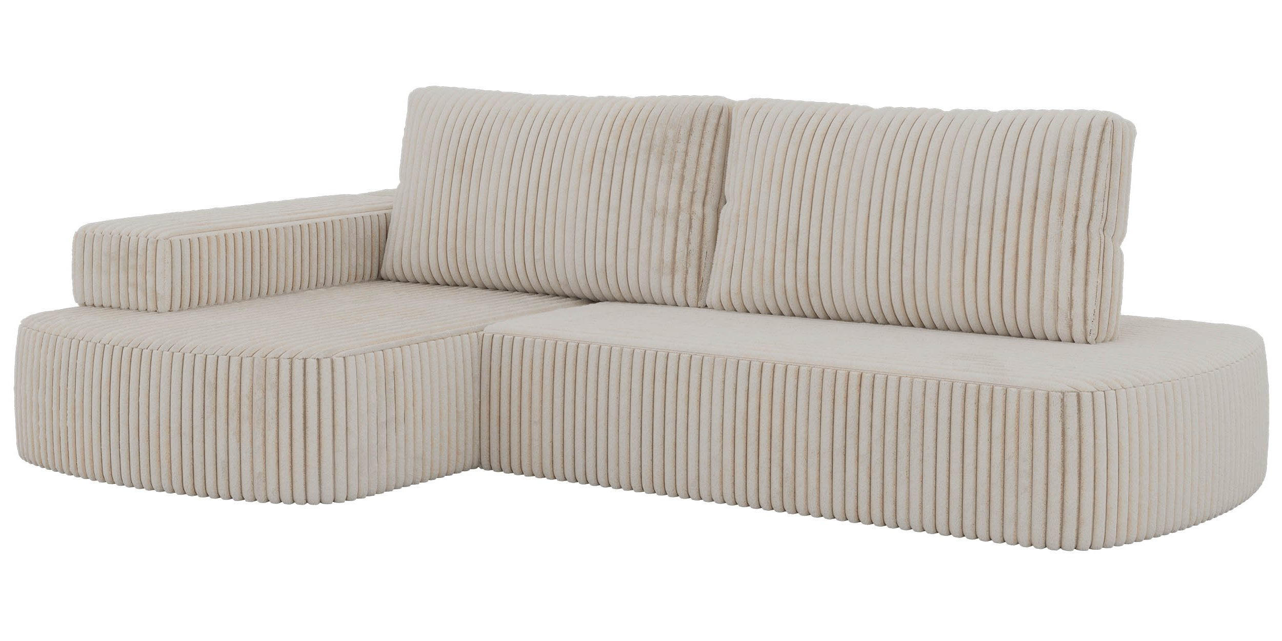 ECKSOFA LIRENA L Cord Beige - Links - Beige, Textil (160/260cm) - MKS