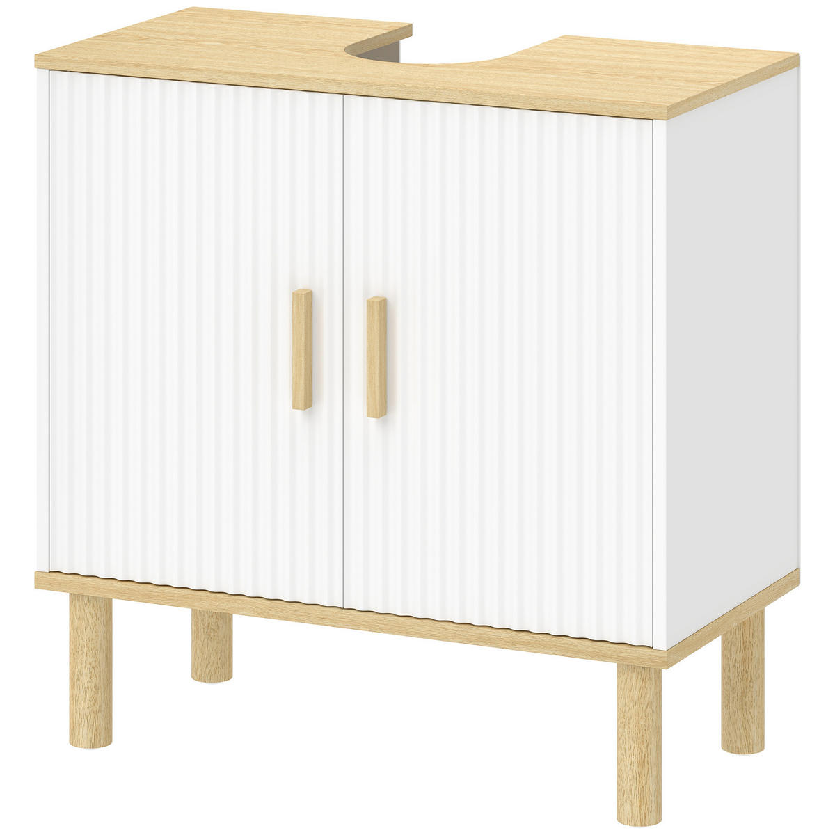 WASCHBECKENUNTERSCHRANK DE-15954 mit verstellbarem Einlegeboden Weiß - Weiß, Holzwerkstoff (60/61/30cm) - ComfortXL