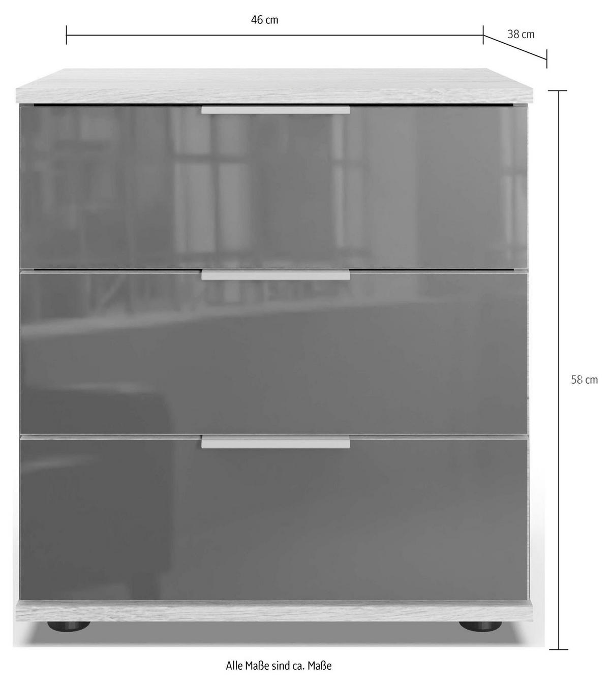 NACHTKONSOLE Saigon weiß / Spiegel 46 / 38 / 58cm - Weiß/Grau, Holz/Holzwerkstoff (46/58/38cm) - Wimex