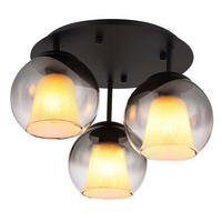 LED DECKENLEUCHTE BARRY Metall, Glas Schwarz Rauchfarben - Schwarz, Glas (41/41/28.5cm) - Globo Lighting