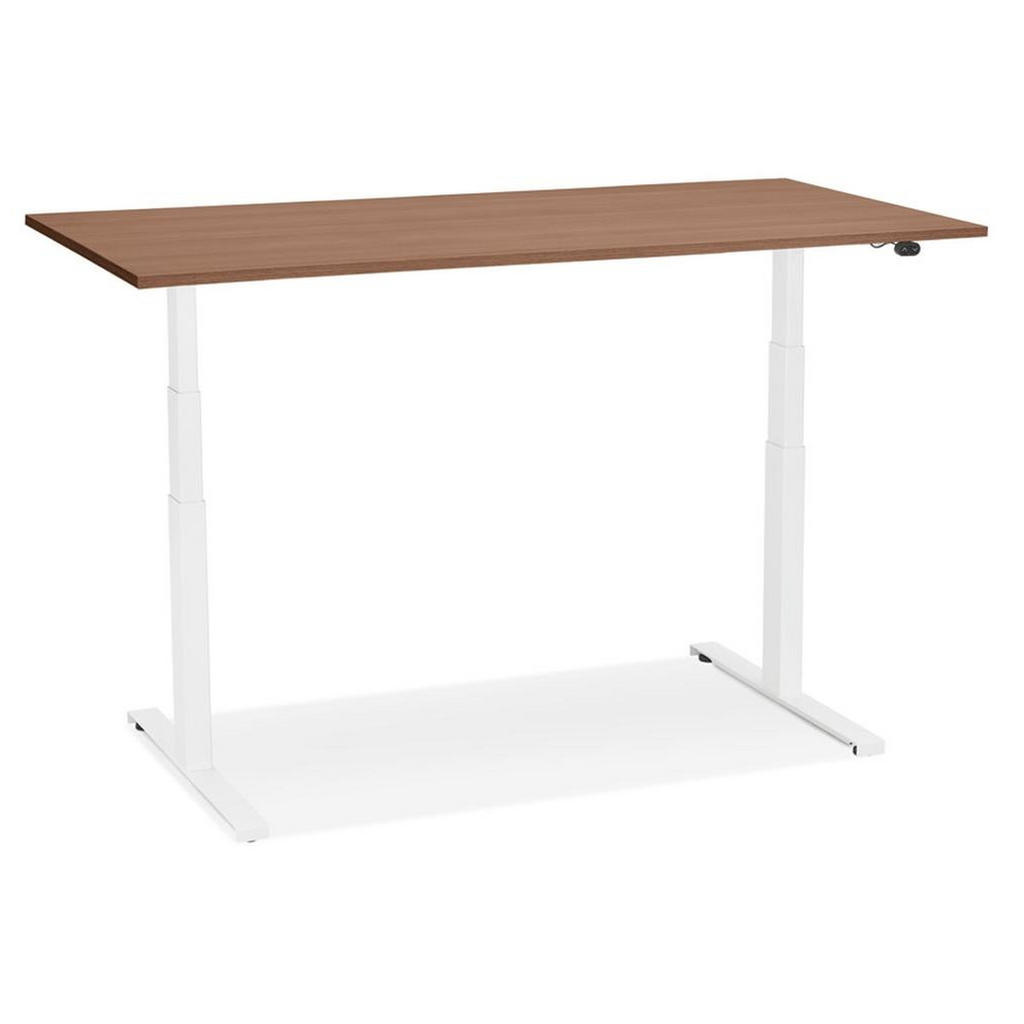 Thumbnail - Kadima Design Schreibtisch, Braun, Holzwerkstoff, Rechteckig,Rechteckig, Kufe, 140x127x70 cm, Arbeitszimmer, Schreibtisc...