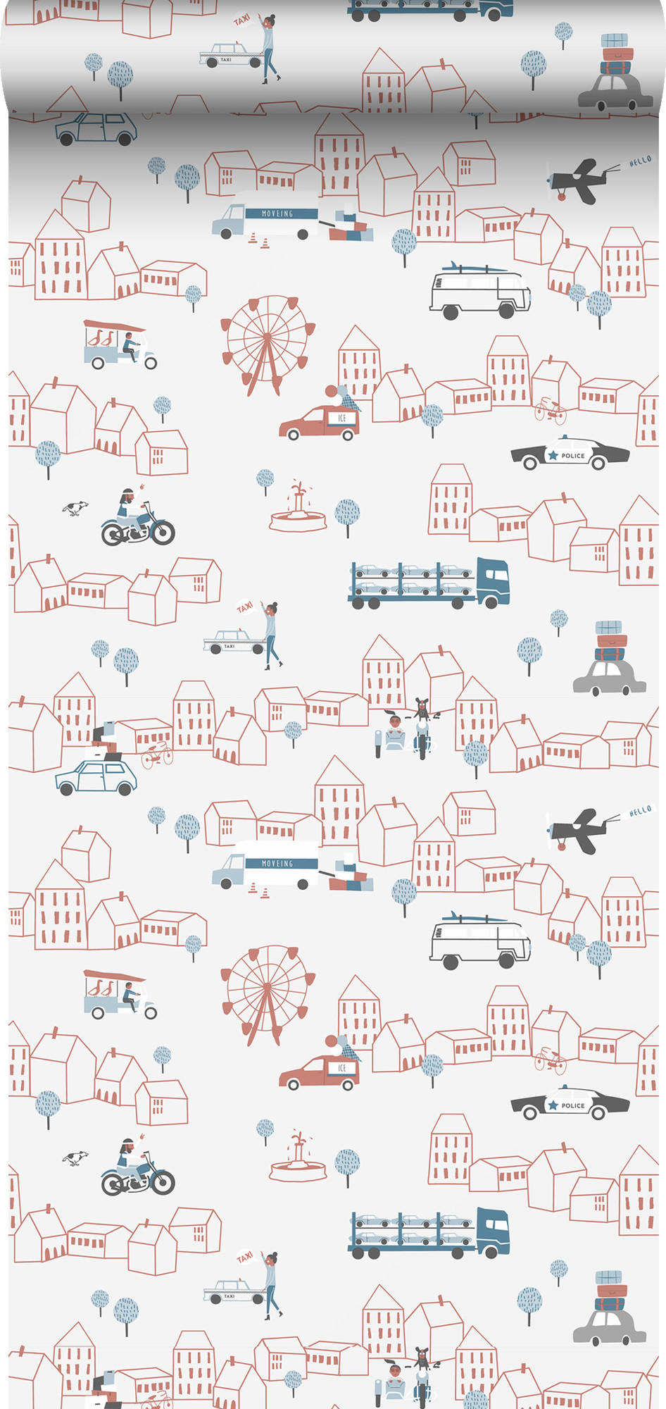TAPETE Autos 53 cm x 10 m - Terracotta, Papier (53/0.1cm) - Sanders & Sanders