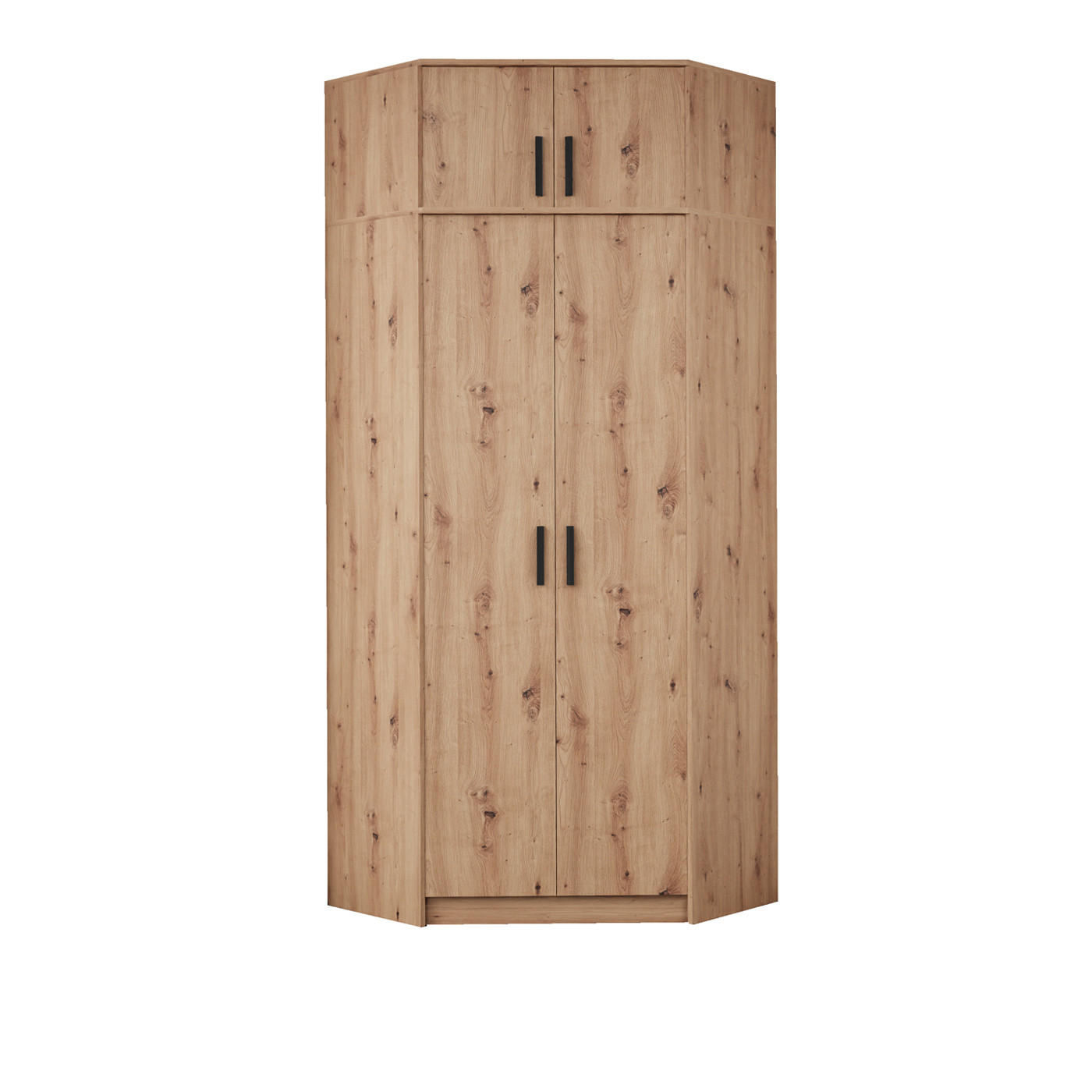 ECKSCHRANK+SCHRANKAUFSATZ GRANT G8+G15/A EICHE ARTISAN 91/235/91 - Schwarz/Eiche Artisan, Holzwerkstoff (91/235/91cm) - Marmex Möbel