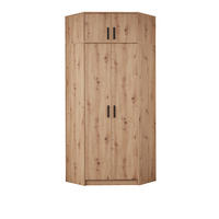 ECKSCHRANK+SCHRANKAUFSATZ GRANT G8+G15/A EICHE ARTISAN 91/235/91 - Schwarz/Eiche Artisan, Holzwerkstoff (91/235/91cm) - Marmex Möbel