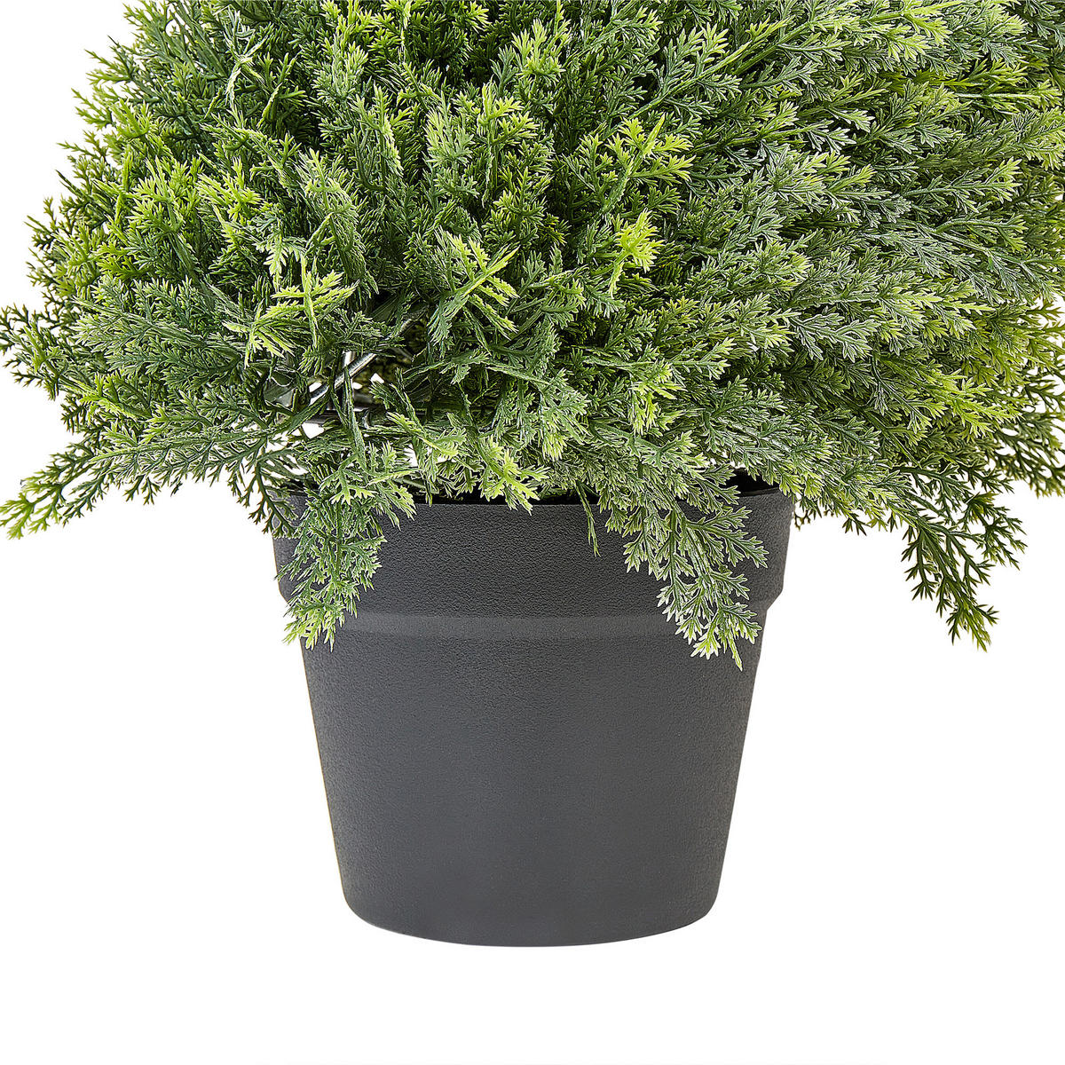 KUNSTPFLANZE im Blumentopf 126 cm Grün/Schwarz Cypress Spiral Tree - Schwarz/Grün, Kunststoff (126cm) - Beliani
