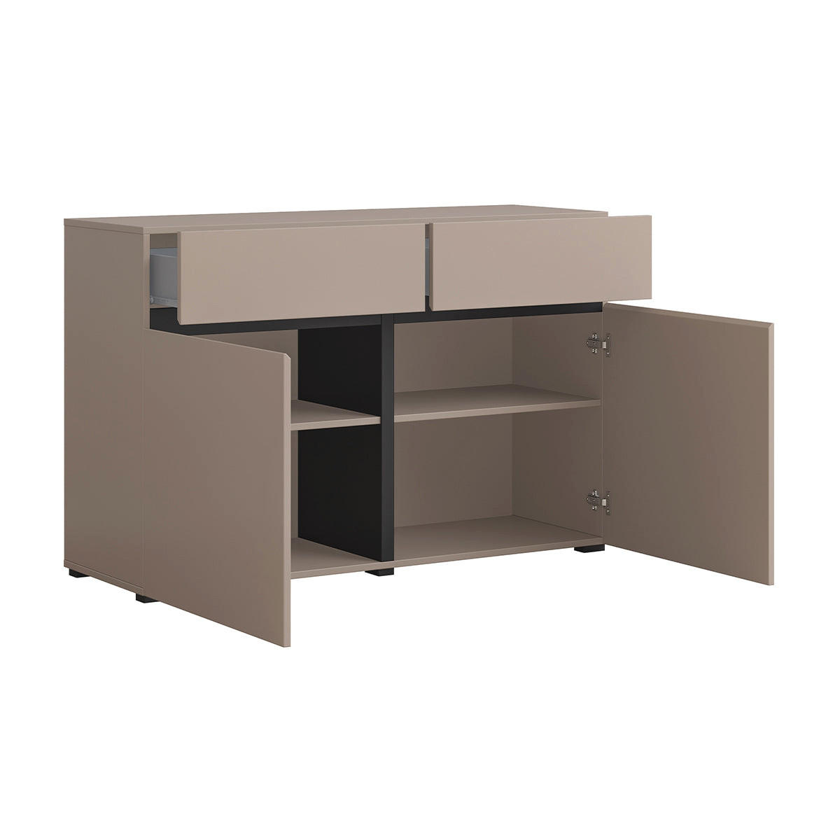 KOMODA Lilia Taupi - taupe, drvni materijal (119/78/40cm) - Petits-meubles