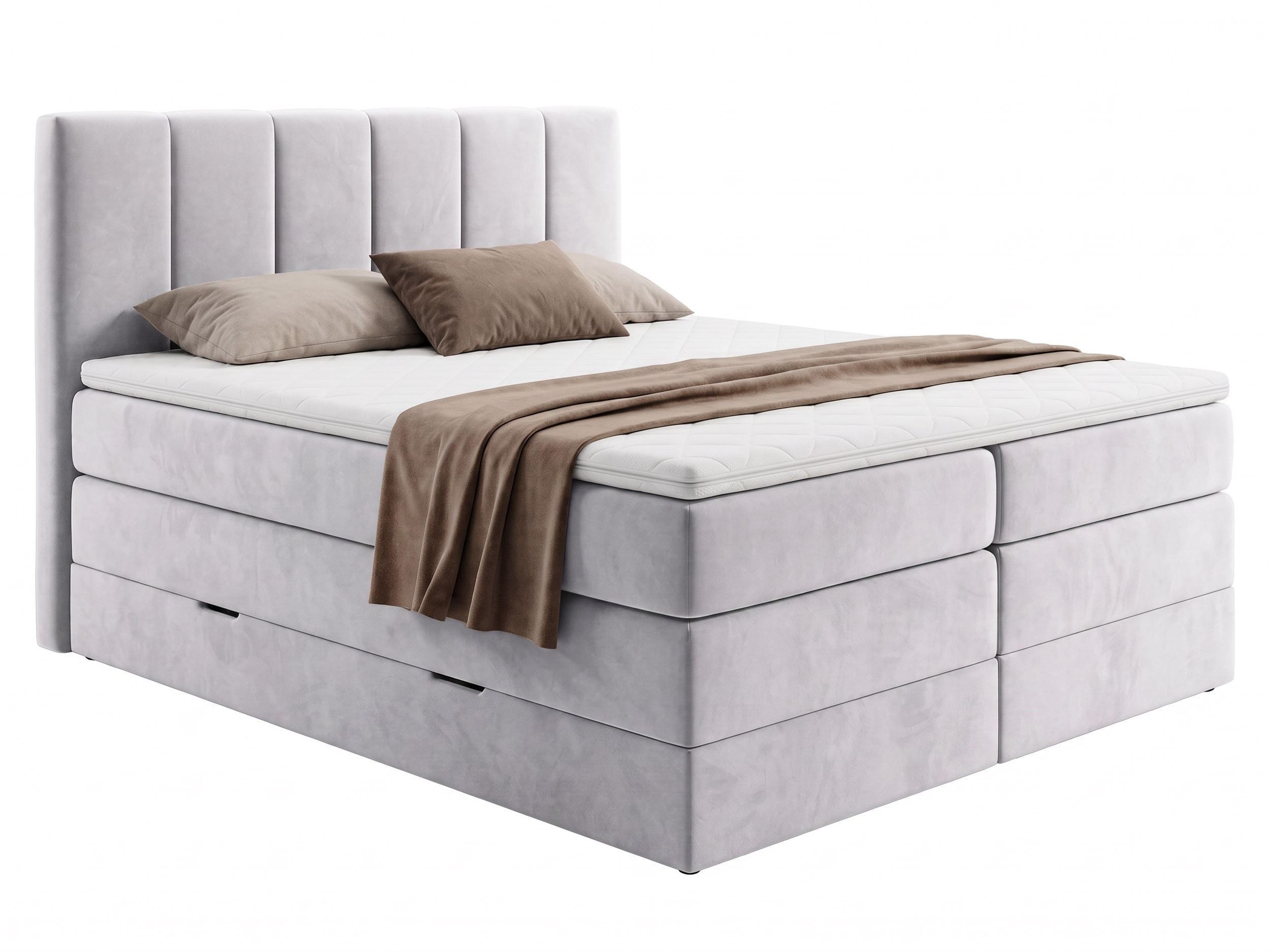 BOXSPRINGBETT Star Max - 160x200 - grau (Paros 05) - Schwarz/Grau, Holz/Holzwerkstoff (160/200cm) - Sofnet