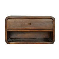 NACHTTISCH wandmontierbar mit Kastanienfinish - Messingfarben/Braun, Holz/Metall (45/25/32cm) - Artisan Furniture