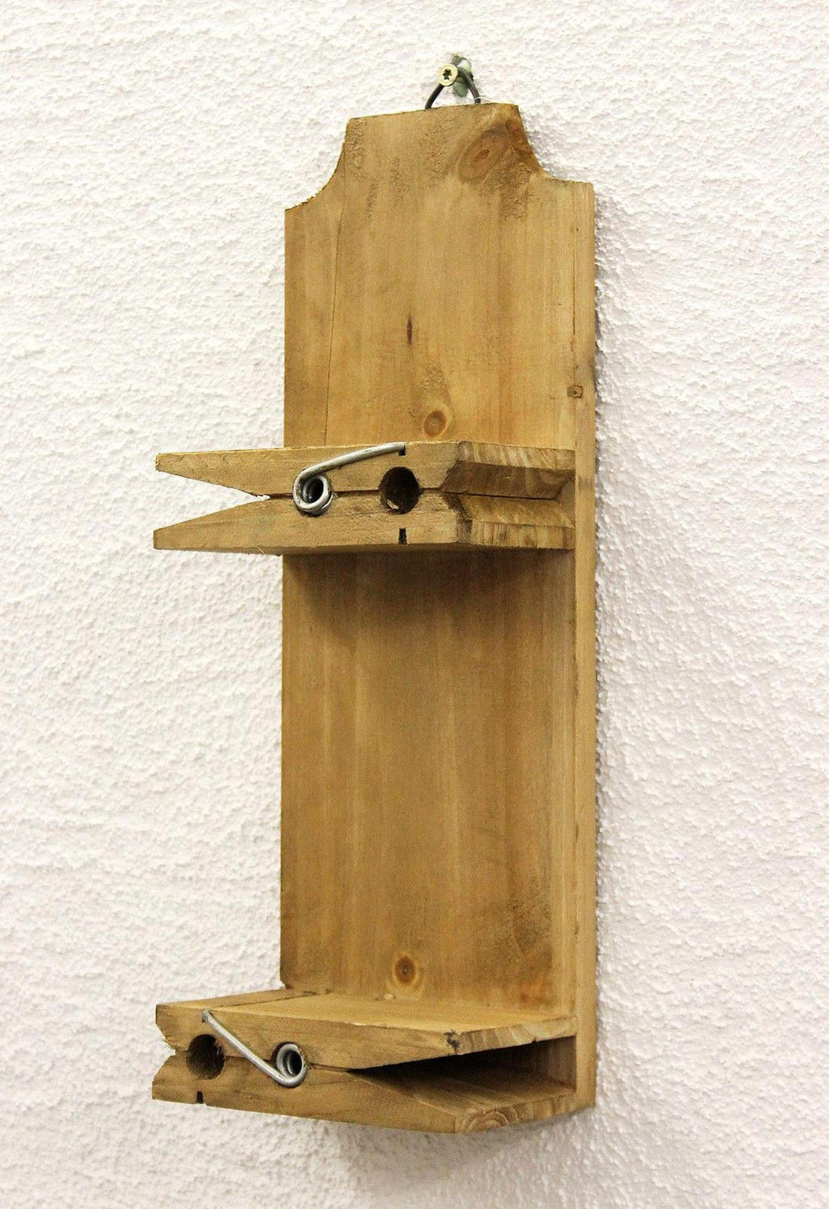 WANDREGAL Wäscheklammer Holz Braun 14,5/9/39,5 cm - Braun, Holz (14.5/39.5/9cm) - DanDiBo