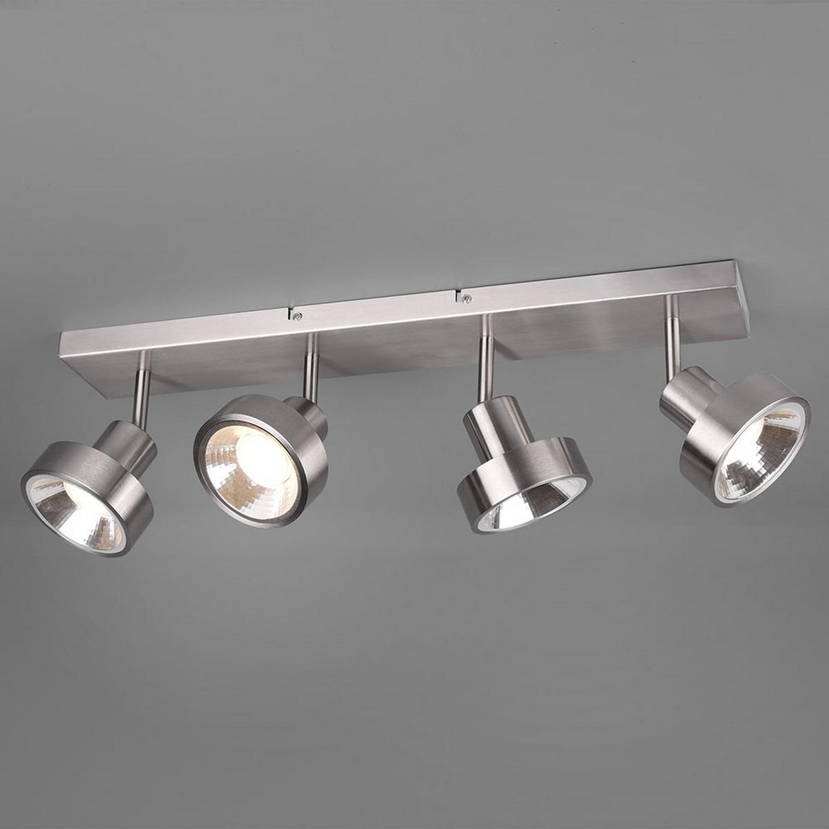 DECKENLEUCHTE Metall Silber 4-flammig - Silberfarben, Metall (60/16/19cm)