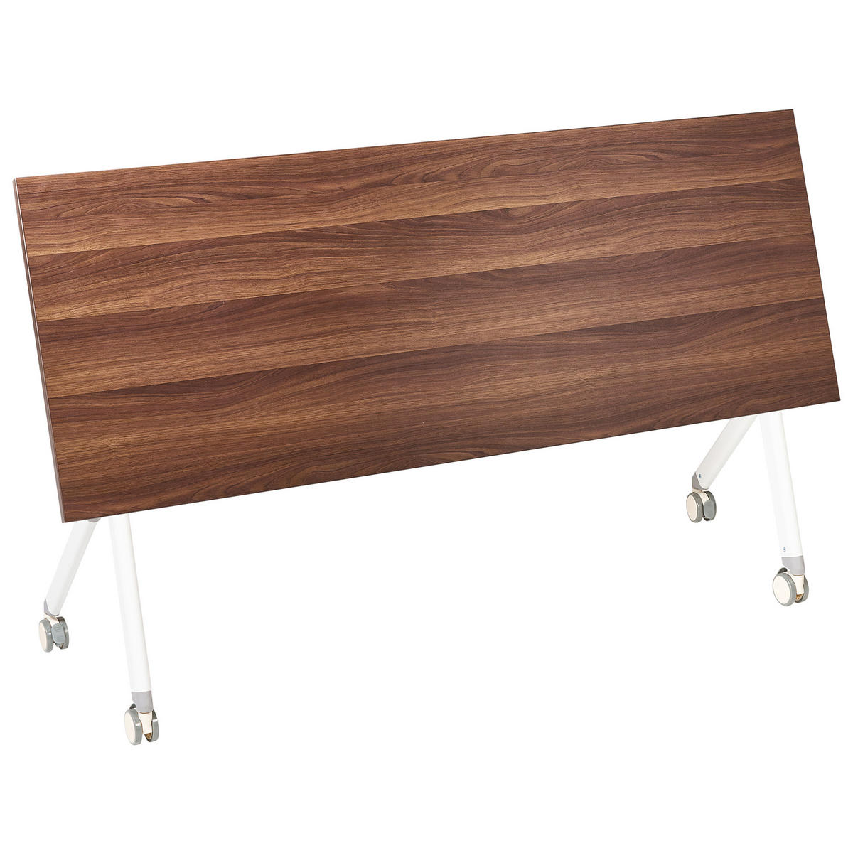 SCHREIBTISCH Zusammenklappbarer Dunkelbraun 160/60 cm Bendi - Braun/Weiß, Holzwerkstoff (60/160/73cm) - Beliani