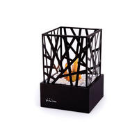 BIOETHANOL-KAMIN Schwarz Tischmodell inklusive 0.15 L Brennblock - Schwarz, Glas (22/29/22cm) - Purline
