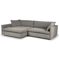 ECKSOFA mit Longchair - Schwarz/Grau, Kunststoff/Textil (290/183cm) - home24