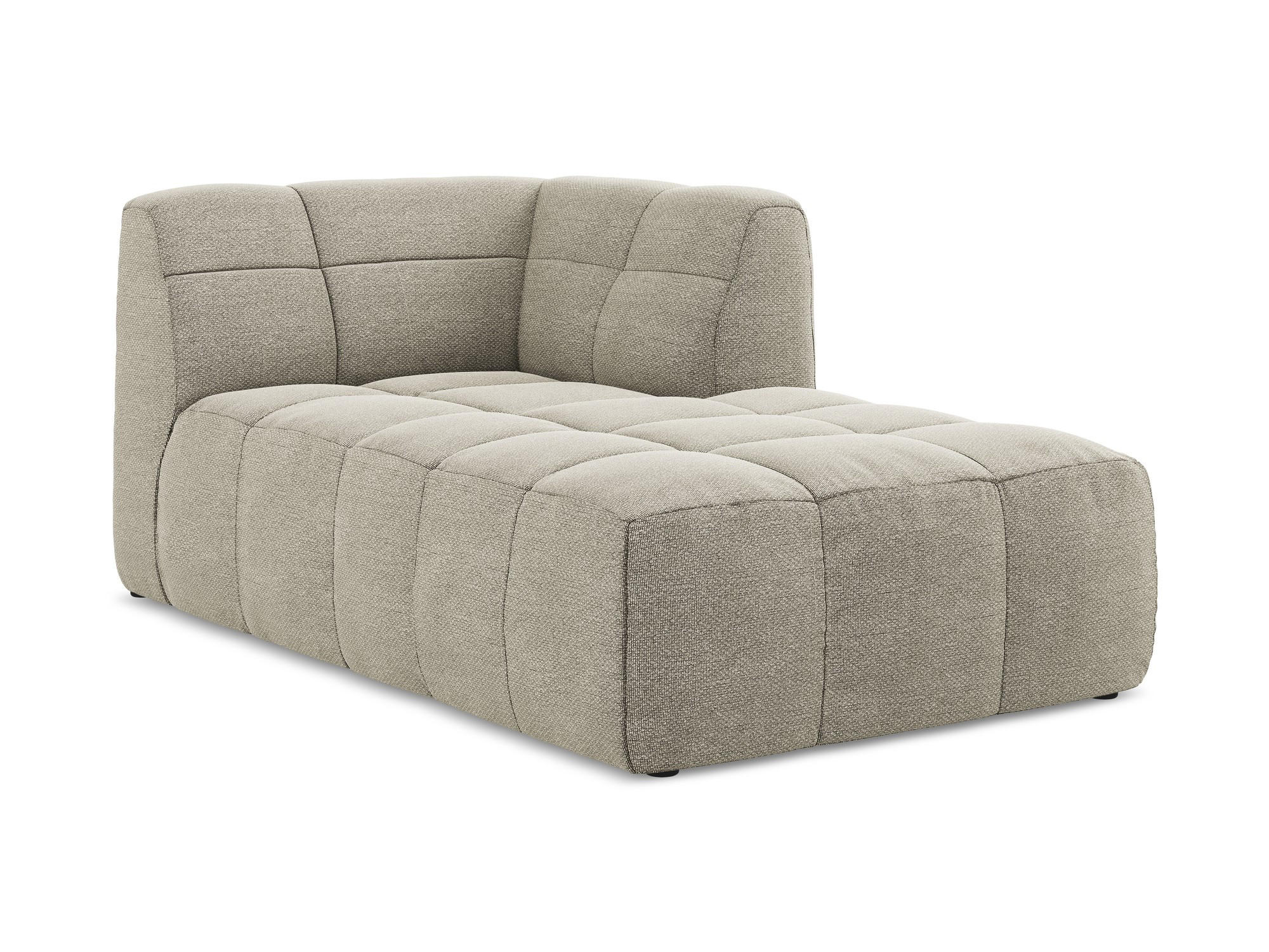 SOFAELEMENT Rechts Bouclé Stoff Grau - Taupe/Schwarz, Holzwerkstoff/Kunststoff (101/77/175cm) - Makamii