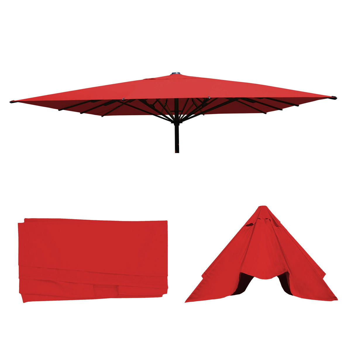 ERSATZ-BEZUG SONNENSCHIRM Rot - Rot, Textil (490/490cm) - MCW